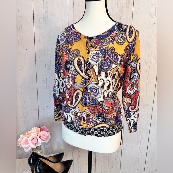 Joseph Allen Women’s Sweaters /Cardigan / Paisley Size S - Picture 1 of 8